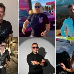 Kolaż zdjęć przedstawiający gwiazdy disco polo: Zenek, Boys, Akcent, Weekend, Defis, Andre.
