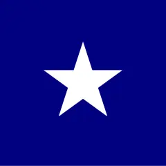 Bonnie Blue Flag, symbol wolności i niezależności, z białą gwiazdą na granatowym tle.